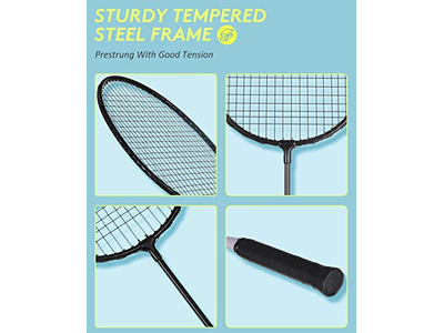 Badminton Rackets Set with 6 Badminton