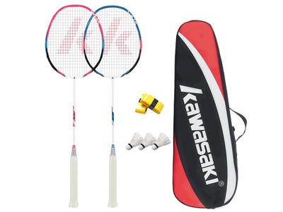 Kawasaki Badminton Rackets, Professional Graphite Shaft Badminton Set