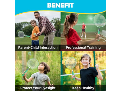 Kids Badminton Rackets Set with Soft Grip