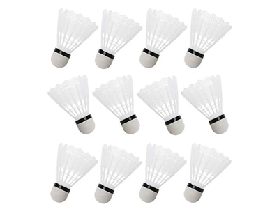 12Pcs White Badminton Shuttlecocks