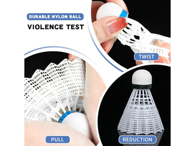 Badminton Ball 6Pcs White Nylon Badminton Shuttlecock