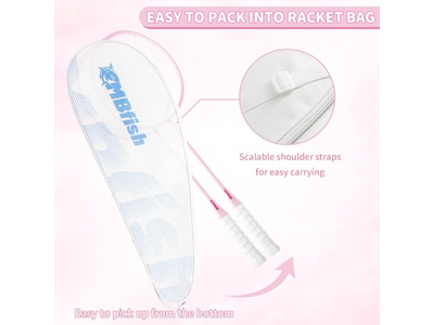 Badminton Racket Set with 2 Carbon Fiber Rackets
