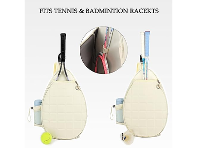 Rejolly Tennis Racket Sling Bag for Women Men Quilted Water